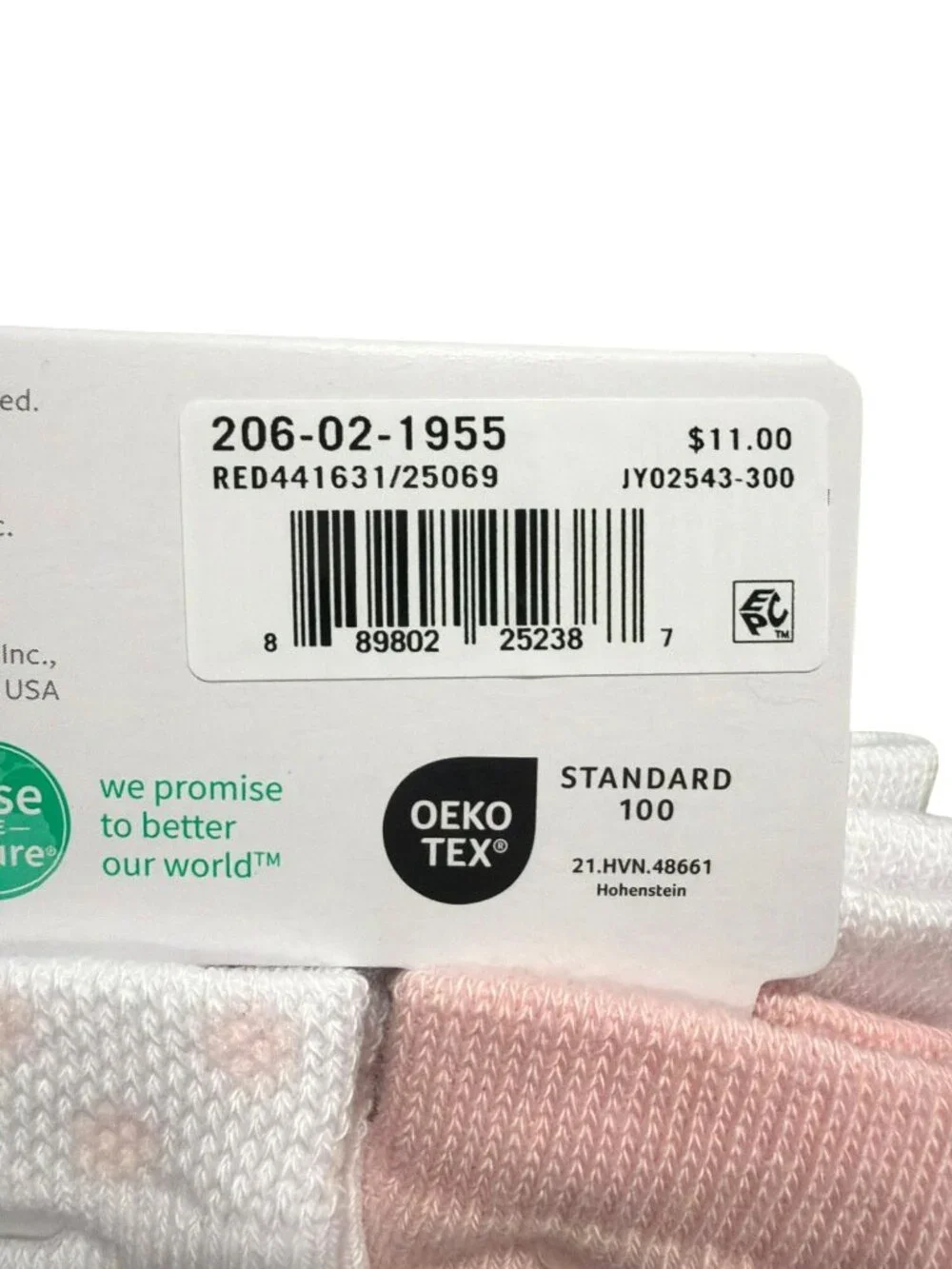 Carters Just One You 8-Pack Baby Socks 0-3 Months Pink & White Cotton Blend New